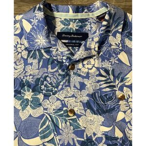 Tommy Bahama Island Zone Silk/Polyester Floral Print Hawaiian Shirt Size Small